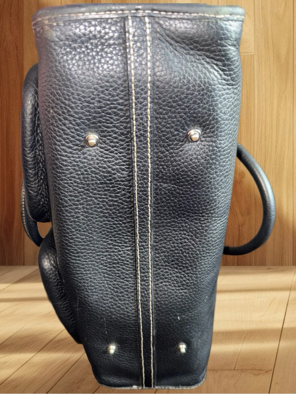 Dooney & Bourke Dillen Double Pocket Satchel Black Pebbled Leather